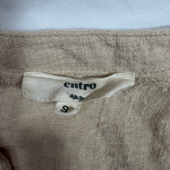 Entro Beige Textured Fabric Top featuring beautiful embroidery - Picture 2 of 4